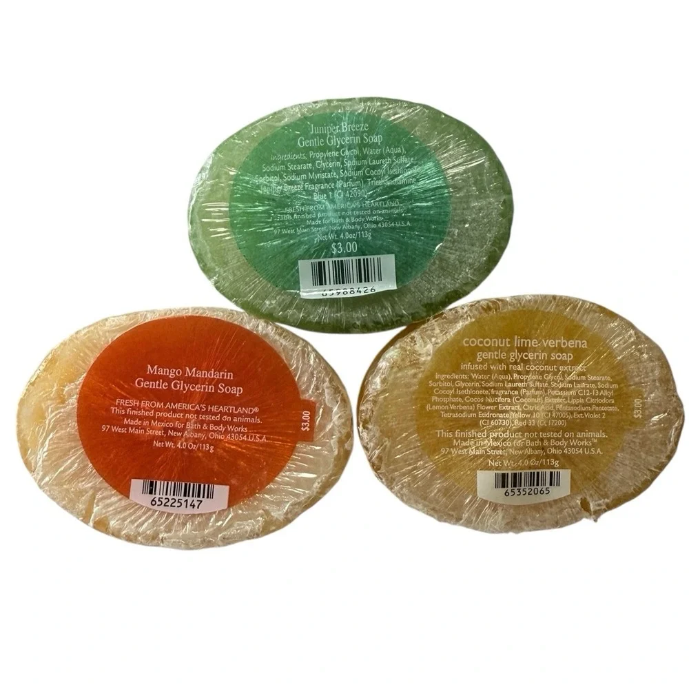 BATH‎ & BODY WORKS Glycerin Soap Juniper Breeze Coconut Lime Verbena M. Mandarin